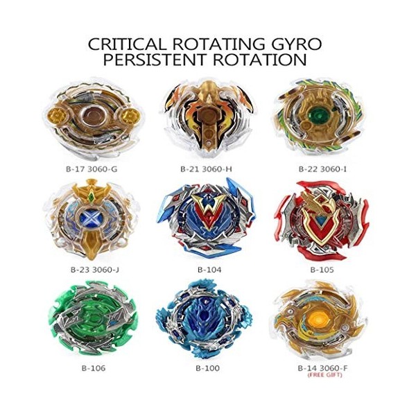 JWCN Ensemble de toupies de Combat en métal de 9 pièces avec Lanceur de Gyroscope, Ensemble de Jouets de Combat de Fusion de 