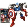 IQEPXTGO Captain America Blocs de Construction Jouets Avenger Captain America Action Figure Marvel Super-héros Construction M