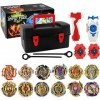 ANIUXIAOGE Battling Top Burst Gyro Ensemble de Jouets - Combat Bey Battle Burst Jeux avec 12 toupies, 3 lanceurs Cadeau de De