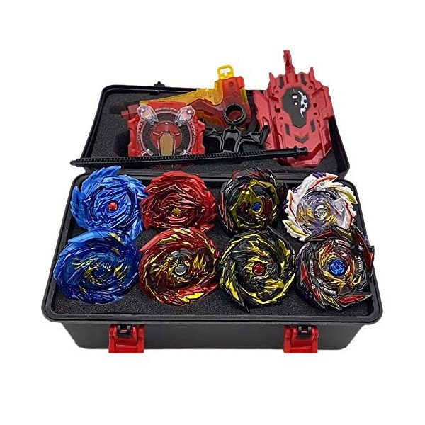 8 éclater Nouveaux Toupies avec 2 Turbo Burst Launcher Set, Battle Set Jouets Classiques pour Enfants Adulte