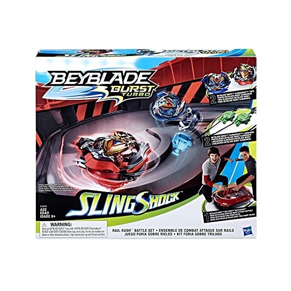 Hasbro Beyblade Burst Turbo Slingshock Rail Rush Battle Bey Stadium Set