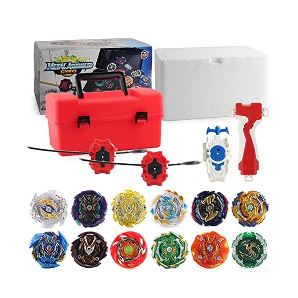 ANIUXIAOGE Ensemble de Jouets Bey Battling Top Burst Gyro avec 12 toupies 3 lanceurs Cadeau pour Enfants Enfants garçons Fill