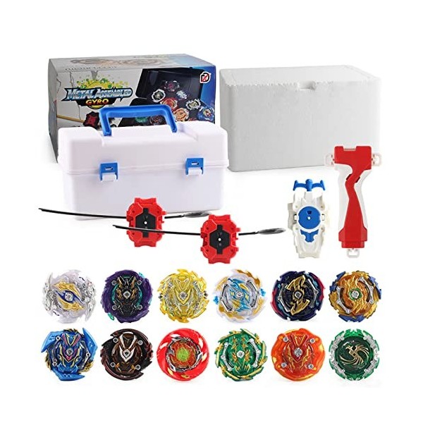 ANIUXIAOGE Ensemble de Jouets Bey Battling Top Burst Gyro avec 12 toupies 3 lanceurs Cadeau pour Enfants Enfants garçons Fill