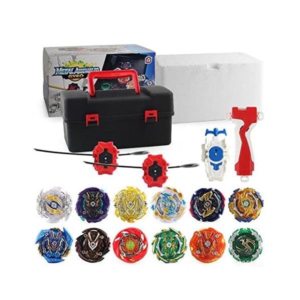 ANIUXIAOGE Ensemble de Jouets Bey Battling Top Burst Gyro avec 12 toupies 3 lanceurs Cadeau pour Enfants Enfants garçons Fill