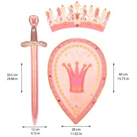 Liontouch - Ensemble Épée, Bouclier & Couronne de la Reine Rosa pour Filles | Jeu de Rôle Médiéval pour Le Jeu dImitation de