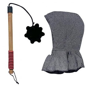 GERILEO Capuche Médiévale et Masse avec Boule avec Pointes en Mousse - Garçons et Filles - Jouet pour Enfants, Accessoires Dé