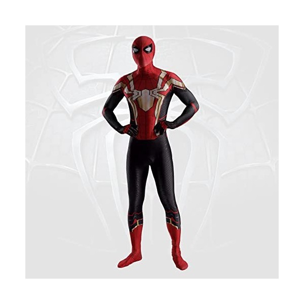 AHSLIZI Costume de super-héros Spiderman pour adulte Miles Morales - Costume de fête sur le thème du film - Spandex - Impress