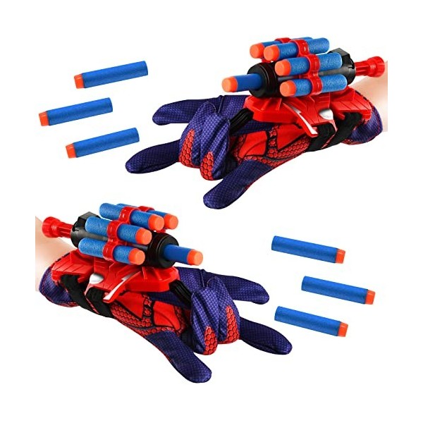 1 Set Gants de Lanceur Spiderman, Gant de Cosplay en Plastique pour Enfants, Lanceur de Héros, Spiderman Gant Lanceur de Toil