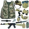 RedCrab Déguisement Militaire Enfant Costume avec Casque Veste Télescope Walkie Talkie Accessoires, 3-10 Ans,13 pcs