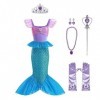 Lito Angels Deguisement Robe Petite Sirene Princesse Ariel Costume avec Accessoires pour Enfant Fille Taille 4-5 ans, Violet 