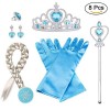 Vicloon Princesse Dress Up Accessoires Filles Diadème Varita Magie Collier Gants pour Cosplay Carnaval Fête danniversaire