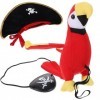 HOLIDYOYO Costume De Pirate Pour Enfants Perroquet Sur Lépaule Chapeau De Pirate Avec Cache-Œil Costume Classique De Perroqu