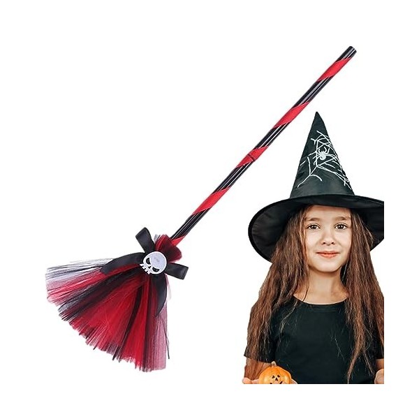 Toilet sorcière dhalloween pour Filles - Accessoires sorcière pour Halloween Effrayant,Balai sorcière Magicien pour Le Jeu r