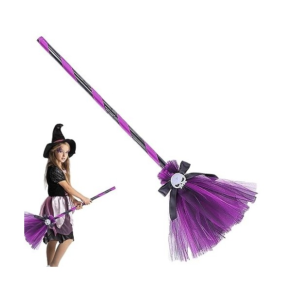 Toilet sorcière dhalloween pour Filles - Accessoires sorcière pour Halloween Effrayant,Balai sorcière Magicien pour Le Jeu r