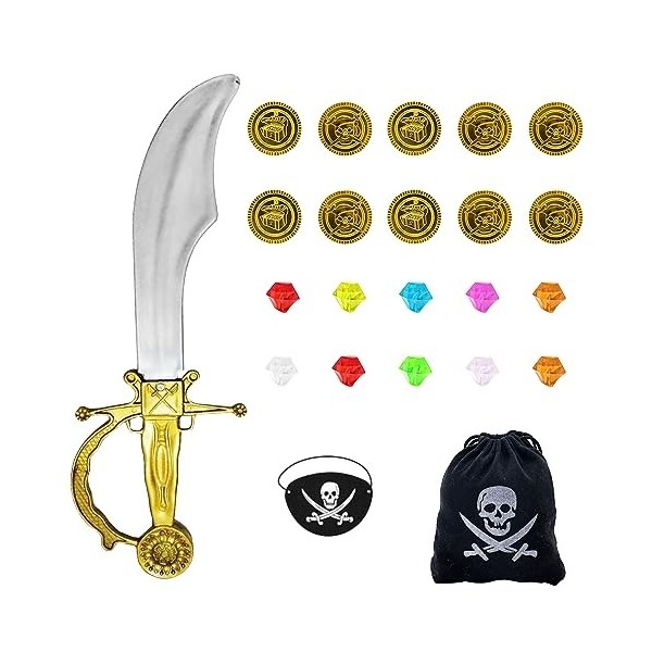 TAFACE 1 Ensemble De Costumes De Pirate, Accessoires De Costume De Pirate pour Enfants, Ensemble Dhabillage De Capitaine De 