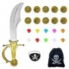 TAFACE 1 Ensemble De Costumes De Pirate, Accessoires De Costume De Pirate pour Enfants, Ensemble Dhabillage De Capitaine De 