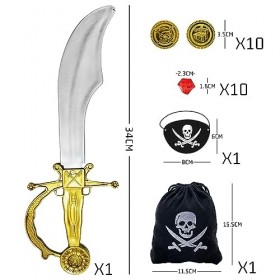 TAFACE 1 Ensemble De Costumes De Pirate, Accessoires De Costume De Pirate pour Enfants, Ensemble Dhabillage De Capitaine De 