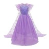 IWEMEK Filles Déguisements Princesse Elsa Robe Longue avec Cape + Accessoires Reine des Neige 2 Costume de Carnaval Halloween