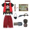 Rabtero Costume de Pirate pour les enfants, costume de pirate de luxe pour les garçons, jeu de rôle de pirate de 8 pièces, co