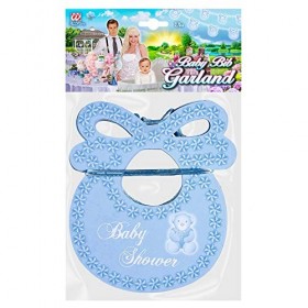 W WIDMANN Bavoir bébé azur - Guirlande de fête - 2,75 m - Accessoire de déguisement