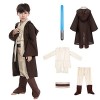 Amycute Costume Guerrier Sabre Laser Cape Avec Capuche Déguisement Guerrier Militaire Accessoire Fête Cosplay Carnaval Hallow