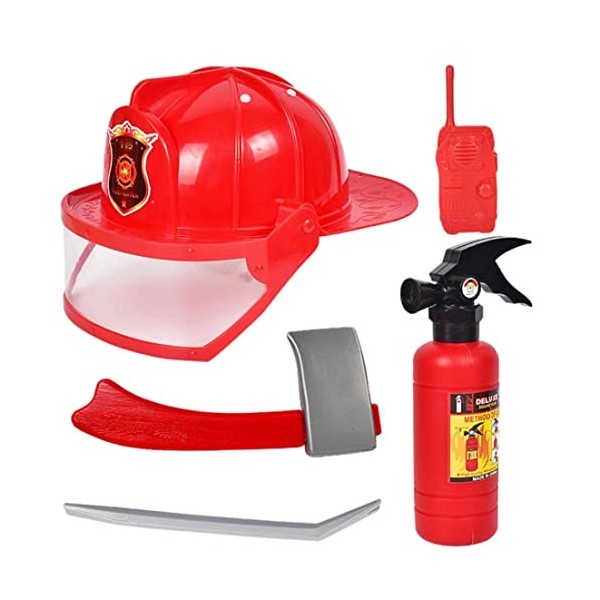 Toys de feu de feu Set mini mégaphone jouet extincteur costume costume pompier jeu jouet accessoires de jouets de pompier pou