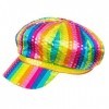 Boland 01370 – Bonnet Lillipop avec paillettes, couvre-chef coloré pour déguisement de clown, Flower Power, accessoire de cos