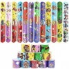 Henkodo Lot de 12 bracelets à cliquet pour enfants - Super héros - Bracelet slap - Cadeau danniversaire denfant - Accessoir