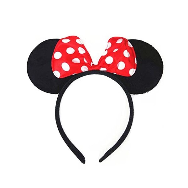 Serre Tête Minnie Mickey Mouse avec Oreilles Anniversaire Bandeaux Déguisement Enfant Cospaly Accessoire Dessin Animé pour Fi