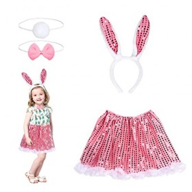 Yiantai Ensemble Déguisement de Minnie pour Enfant, Costume Minnie pour Fille, Tutu Bandeau Oreilles Souris Déguisement pour
