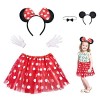 Yiantai Ensemble Déguisement de Minnie pour Enfant, Costume Minnie pour Fille, Tutu Bandeau Oreilles Souris Déguisement pour