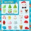 Calendrier de lAvent 2023 24 Squishies avec Père Noël, différentes surprises chaque jour, non toxique, réutilisable, mignon 