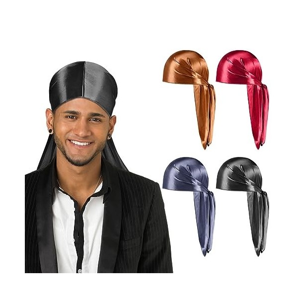Aomig Bandana Pirate pour Adulte, Costume Capitaine Pirate Accessoire, 2PCS Costume de Capitaine Pirate de Turban de Pirate