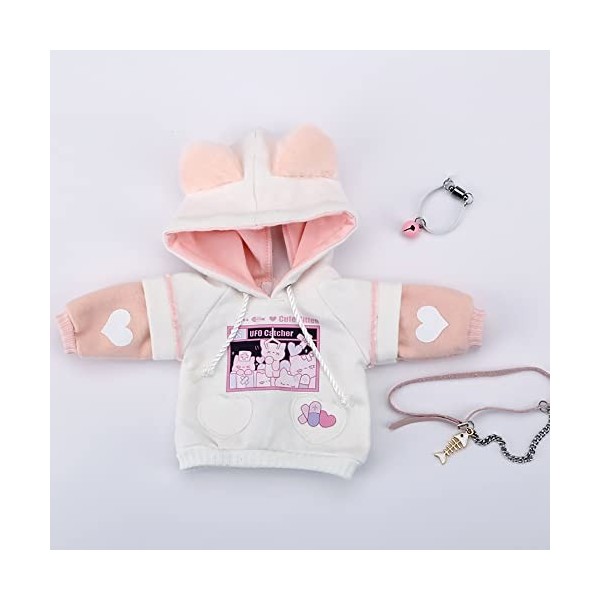 Generic Nouveau 1/6, 1/4, 1/3 BJD vêtements de poupée Mignon Chat Pull à Capuche Veste pour Grand 1/6, Yosd, 30 cm/45 cm/60 c