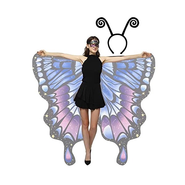 Rosixehird Papillon Adultes,Papillon et Couvre-Visage pour Adultes | Accessoire déguisement pour Femme fée Papillon