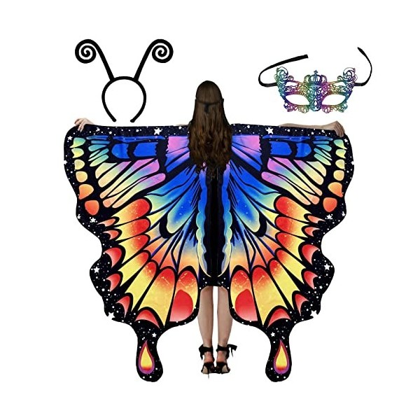 Rosixehird Papillon Adultes,Papillon et Couvre-Visage pour Adultes | Accessoire déguisement pour Femme fée Papillon