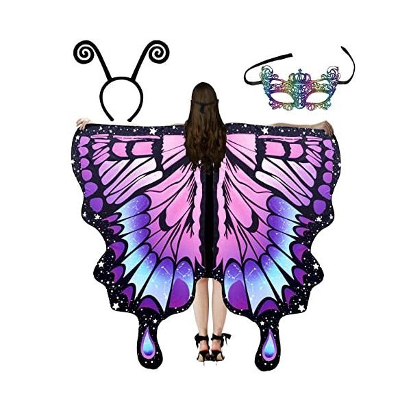 Rosixehird Papillon Adultes,Papillon et Couvre-Visage pour Adultes | Accessoire déguisement pour Femme fée Papillon