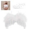 Hifot ailes dange avec Fleur bandeau set, nouveau né photographie accessoires, Bébé newborn photography prop accessoires ro