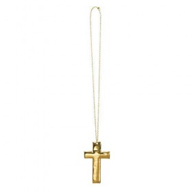 Boland 64501 – Collier Priester, 1 pièce, taille unique, chaîne dorée avec croix comme pendentif, Pimp priest, église, foi, b