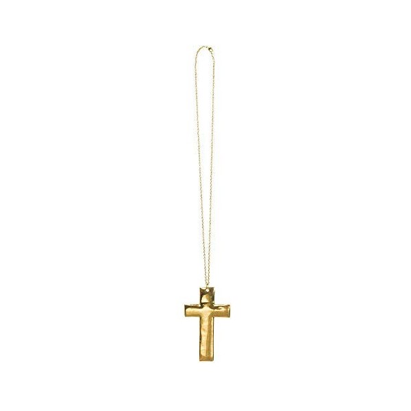 Boland 64501 – Collier Priester, 1 pièce, taille unique, chaîne dorée avec croix comme pendentif, Pimp priest, église, foi, b