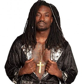 Boland 64501 – Collier Priester, 1 pièce, taille unique, chaîne dorée avec croix comme pendentif, Pimp priest, église, foi, b