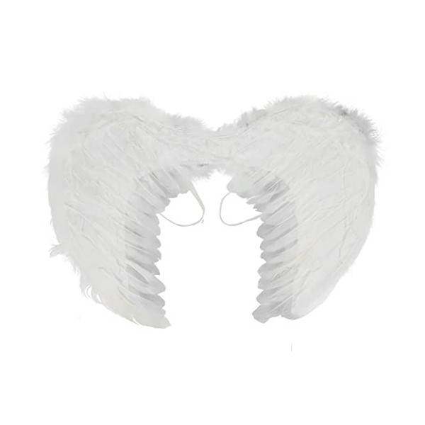 Alvivi Ailes dange Blanc Noir Ange Fée Démon Plume Costume De Déguisement Accessoire Parti Halloween Noël ou Carnaval 45 x 3