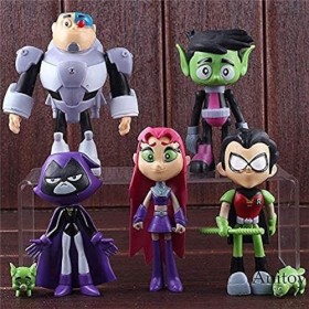 Dessin animé Teen Titans Go Action Figure Robin Cyborg Bête Bébé Starfire Crow Silkie PVC Collection Jouets pour enfants, cad