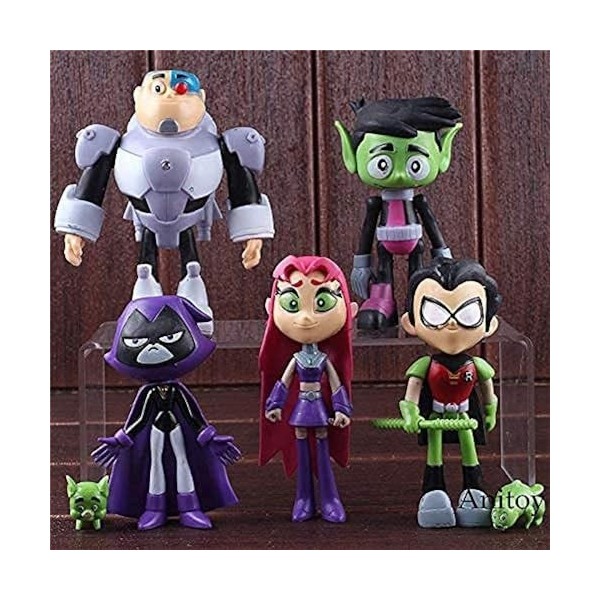 Dessin animé Teen Titans Go Action Figure Robin Cyborg Bête Bébé Starfire Crow Silkie PVC Collection Jouets pour enfants, cad