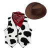 Freebily Deguisement Prince Enfant Fille Garçon Cowboy Cowgirl Pantalon Gilet Sans Manche Chapeau Cow-boy Costume Jouet Hallo