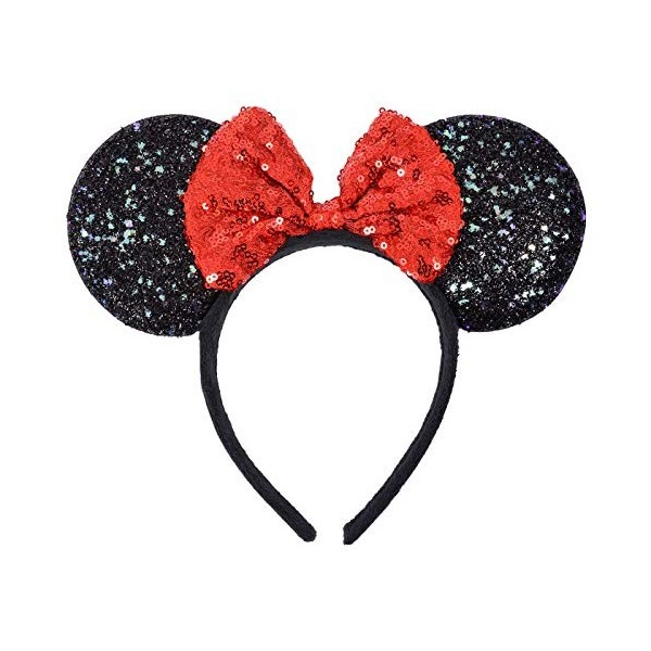 Alsino Serre-tête KG80025 Minnie Mouse avec Paillettes Taille Unique pour Adultes et Enfants Accessoire pour Cheveux Bandea