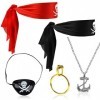 Jadyon Ensemble de déguisement de pirate 5 pièces pour enfant Costume Pirate Enfant Deguisement Pirate Garçon Pirate Accessoi