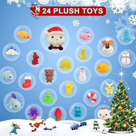 Calendrier de lAvent 2023 Enfants, Noël Mochi Squishy Animal, 24 Jours Calendrier de lAvent Compte à rebours de Noël, Décor