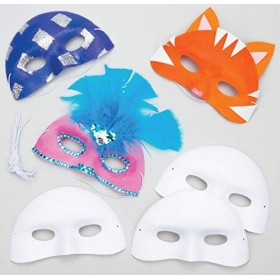 Baker Ross Lot de 8 Masques Loup Vénitien à personnaliser - Idéal comme accessoire pour déguisements