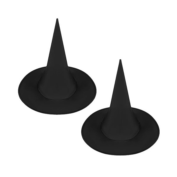DIVINA VITAE 2 Pièces Chapeau de sorcière Noir Halloween, Chapeau de Sorcière dHalloween Enfants, Chapeaux de Fête Costume A